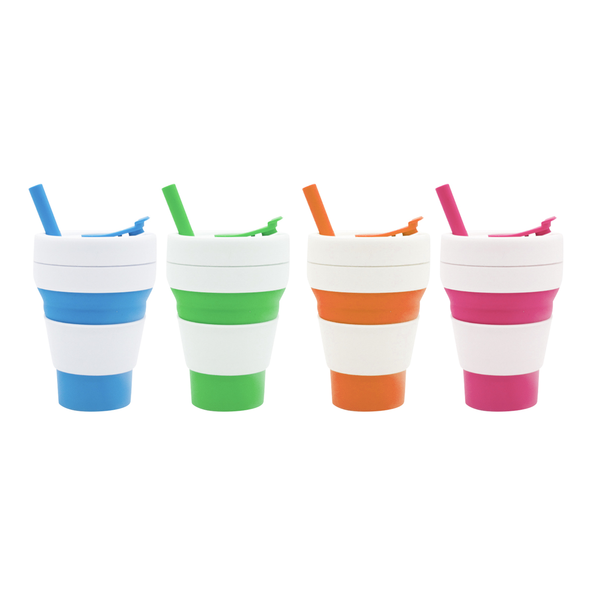 Foldable Silicone Cup with Straw (355ml/ 450ml)